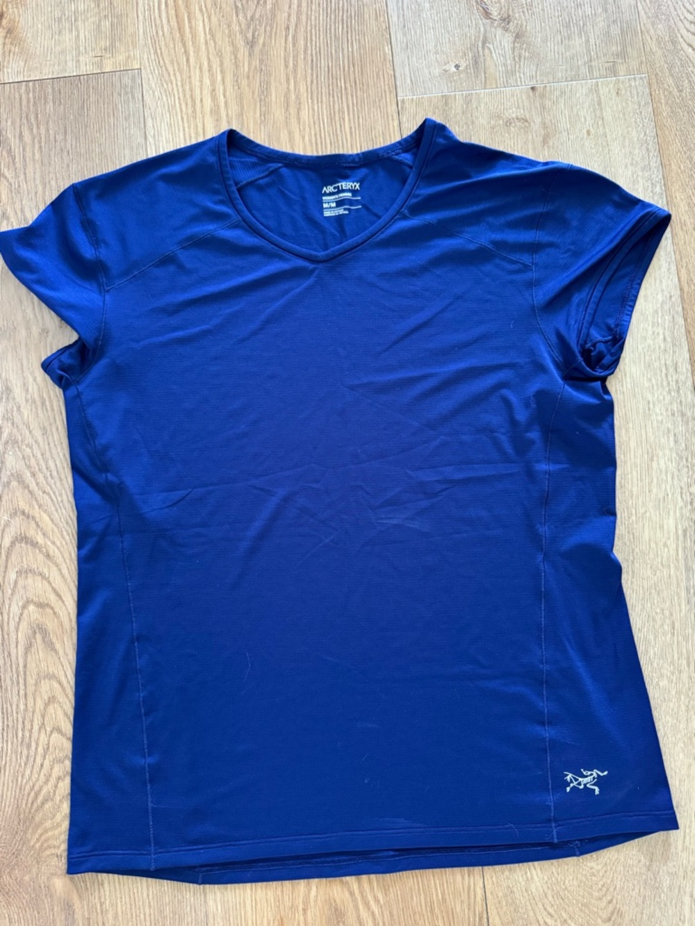 Arc'teryx Short Sleeve Shirt Navy Blue Medium V Neck Lightweight